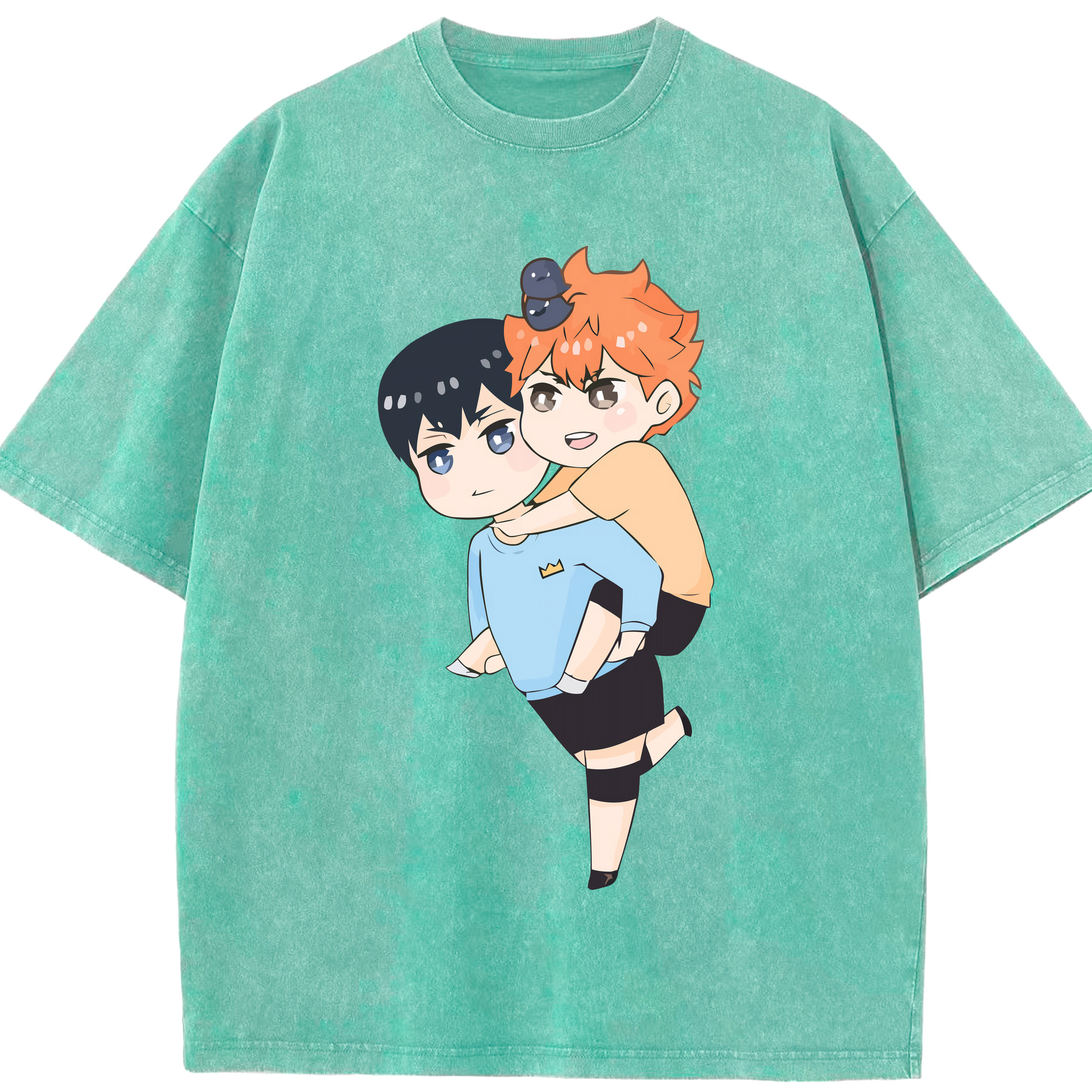 （画像用） ハイキュー!! Haikyu!! 綿100% ヴィンテージ風 半袖Tシャツ（フロントプリント）